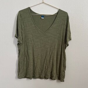 Old Navy Sage Green V-Neck Tee